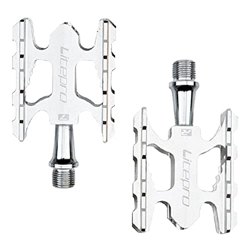 Mountain Bike Pedal : SHHMA Lightweight Mountain Bike Pedals Aluminum Bearing Bicycle Pedals Road Bike Pedals, Silver