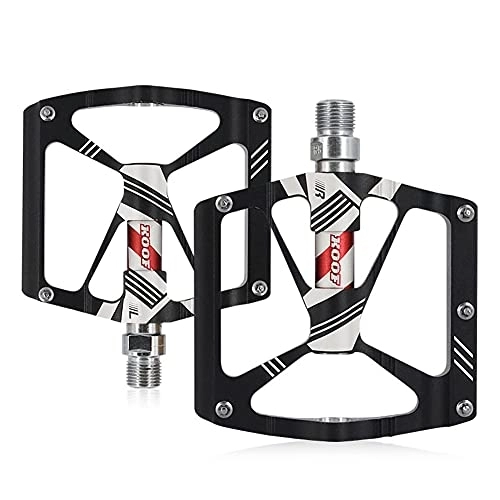 Mountain Bike Pedal : SHHMA Mountain Bike Pedals, CNC Aluminum Alloy Bearing Bicycle Non-Slip Flat Panel Wide Pedal Bicycle Accessories, Black