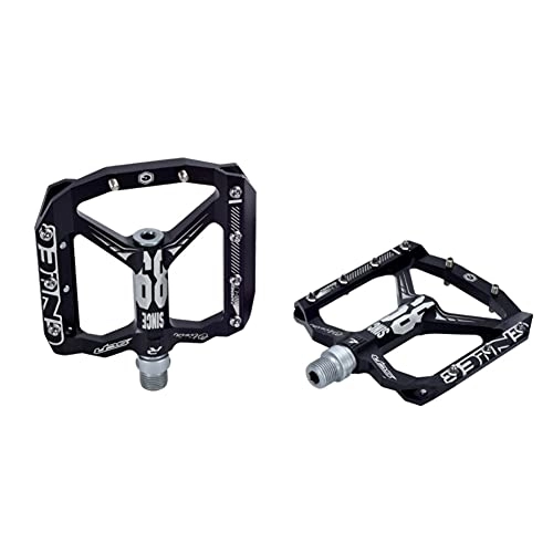 Mountain Bike Pedal : SHHMA Mountain Bike Pedals, DU Bearing Ultra Strong CNC Machined Alloy Bicycle Non-Slip Flat Panel Is Wide Pedal Bicycle Accessories, Black