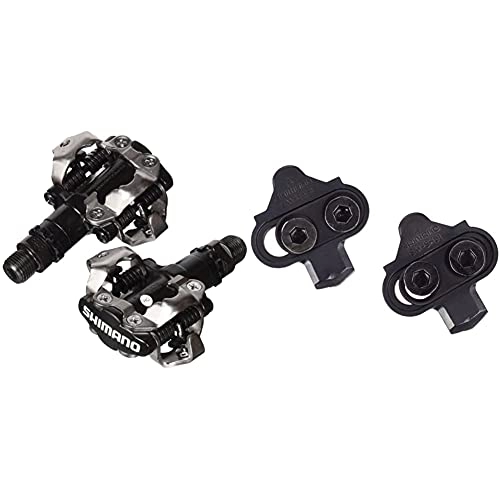 Mountain Bike Pedal : SHIMANO PDM520 Clipless SPD Bicycle Cycling Pedals BLACK With Cleats & SM-SH51 Mountain Bike SPD Pedal Cleats Set