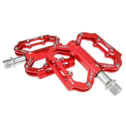 Mountain Bike Pedal : SICOFD Bicycle Pedals Mountain Bike, Bicycle Pedals Cycling, MTB Pedals Ultralight Aluminum Alloy Platform with 3 Sealed Bearers Anti-Slip Trekking Pedals for BMX Road MTB, Red