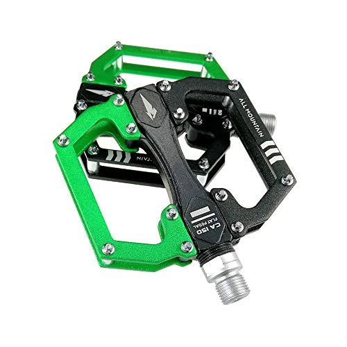 Mountain Bike Pedal : SICOFD Bicycle Pedals Mountain Bike, Flat Pedals Splice Color Durable Ultralight Mountain Bike Pedals Flat Non-Slip Pedal for 9 / 16 for BMX Mountain Road Cycling, Green