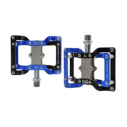 Mountain Bike Pedal : SICOFD Bicycle Pedals MTB, Integrated Bicycle Pedals Mountain Bike Easy Slip Resistant Wide CNC Pedals Axis Diameter 9 / 16 with Sealed for MTB BMX Bike, Blue