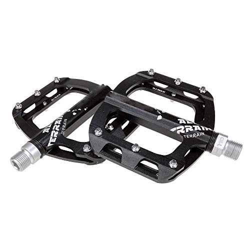 Mountain Bike Pedal : SICOFD Bicycle Pedals MTB Road Bike Pedals Axle Diameter 9 / 16 Inch, 6061 Aluminum Alloy Metal Pedals Cycling Ball Bearing Bicycle Pedals Mountain Bike Black