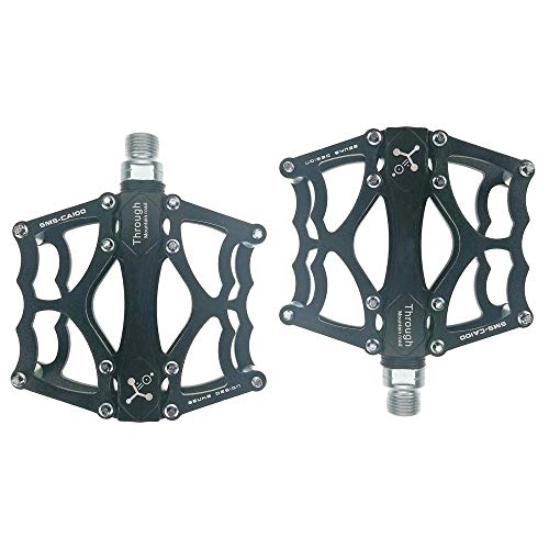 Mountain Bike Pedal : SICOFD Bicycle Pedals Road Mountain MTB 9 / 16 Inch Axle CNC Aluminum with Sealed Bearing Non-Slip, BMX Ultralight Bicycle Pedals Axle Diameter 9 / 16 Inch for All Bike Types, Black