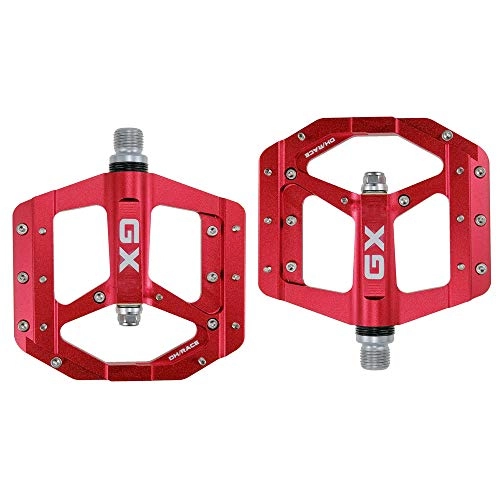 Mountain Bike Pedal : SICOFD Bicycle Pedals Trekking Pedals Axis CNC Aluminum, Mountain Bike Pedals with Axis Diameter 9 / 16 Inch, Ultralight Bicycle Road Bike Pedals Mountain Bike Road Bike City Bike, Red