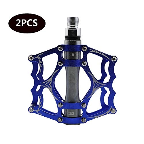 Mountain Bike Pedal : SICOFD Bicycle Pedals with 9 / 16 Inch Axle CNC 6061 Aluminum with Chrome Molybdenum Steel Sealed Bearings Non-Slip, Mountain Bikes Pedals for Mountain Bike Road Bike City Bike, Blue