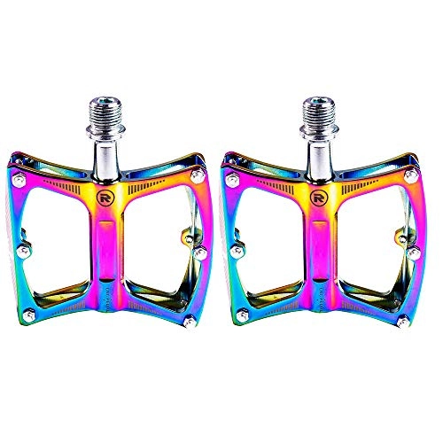 Mountain Bike Pedal : SICOFD Colorful Bicycle Pedals with General Purpose Sealed Bearings, Bicycle Pedals Road Bike Pedals, Anti-Slip Trekking Pedals From CNC Aluminum, MTB Pedals for Folding Bikes Touring Bikes