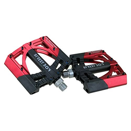 Mountain Bike Pedal : SICOFD Mountain Bicycle Pedals Axle Diameter 9 / 16 Inch Road Bike Pedals with 3 Sealed Bearings, Non-Slip Trekking Aluminum Pedals, Ultralight MTB Pedals Hybrid Pedals, Red