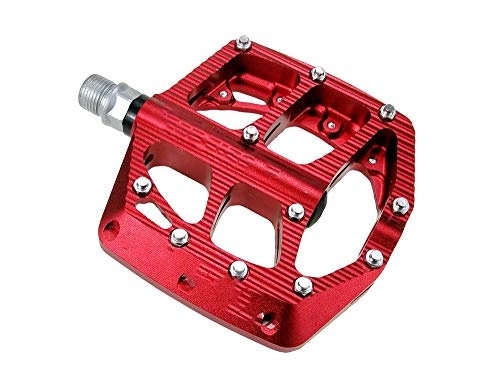 Mountain Bike Pedal : SlimpleStudio Mountain Bike Pedals, Mountain bike pedal bicycle wide and comfortable pedal thick aluminum alloy-red