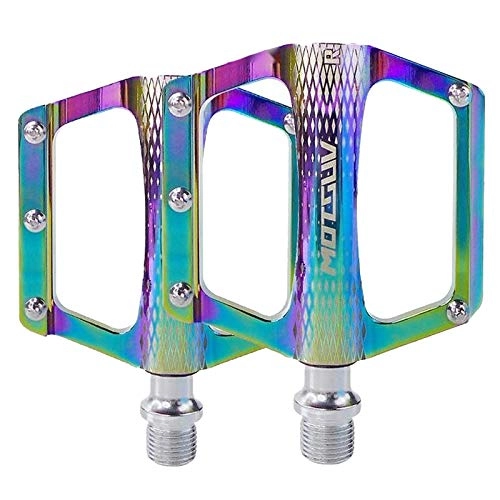 Mountain Bike Pedal : SM SunniMix Bike Pedals Mountain Road in-Mold CNC Machined Aluminum Alloy MTB Cycling Cycle Platform Pedal for Folding Cycling Ridings - Multicolor