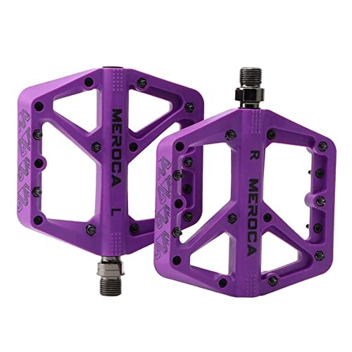 Mountain Bike Pedal : SM SunniMix Mountain Bike Pedals, Ultra Strong Nylon 9 / 16" Cycling Sealed 3 Bearing Pedals for Road Mountain Bikes - Purple