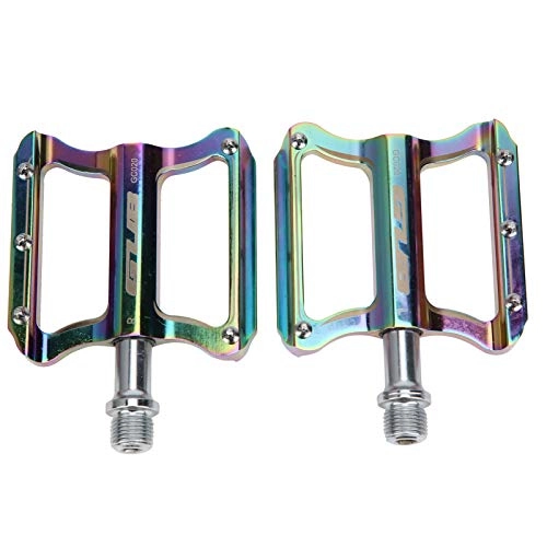 Mountain Bike Pedal : Soapow Aluminum Alloy Colorful Mountain Bike Pedals Lightweight Flat Bicycle Pedal Sets