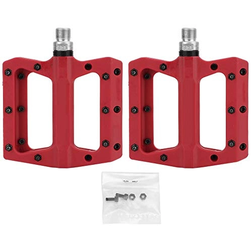 Mountain Bike Pedal : SOONHUA 1 Pair Nylon Plastic Mountain Bike Pedal Lightweight Bearing Pedals for Bicycle(red)