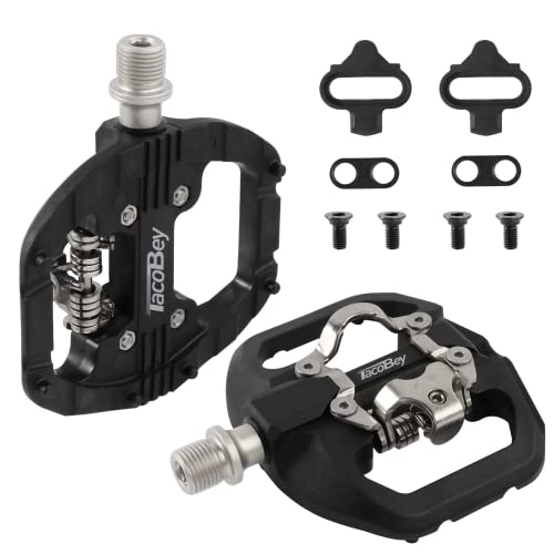 Mountain Bike Pedal : Spin MTB Bike Pedals Dual Platform Compatible with Shimano SPD Mountain Clipless Pedals, 3-Sealed Bearing Lightweight Nylon Fiber Bicycle Pedals for BMX Spin Exercise Peloton Trekking Bike (M109)