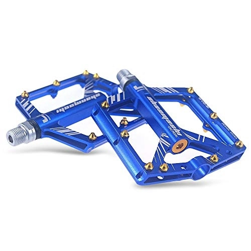 Mountain Bike Pedal : SPLLEADER Bicycle Pedal Anti-Slip Aluminum Alloy CNC MTB Mountain Bike Pedal Sealed Bearing Pedals Cycling Accessories (Color : Blue)