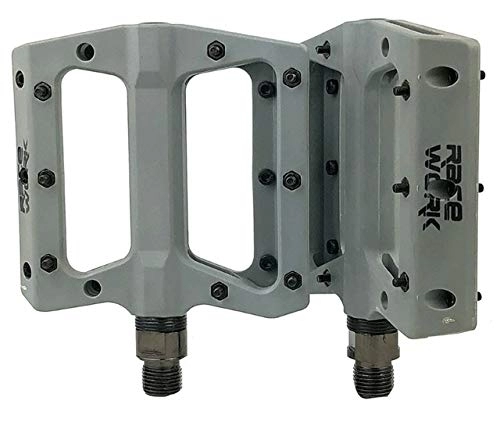 Mountain Bike Pedal : SPLLEADER Bomxy Concise Composite Flat MTB Mountain Bicycle Pedals Nylon Fiber Big Foot Road Bike Bearing Pedales Mtb (Color : Gray)