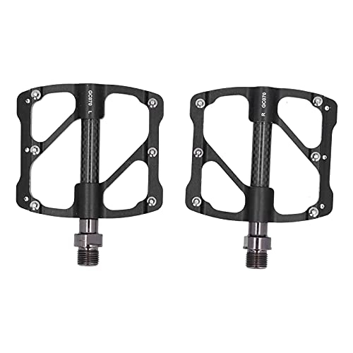 Mountain Bike Pedal : SPYMINNPOO 1 Pair Bike Pedal, Aluminum Alloy Road Mountain Bike Pedals with 3 Bearings Pedals AntiSlip Nails Bicycle Pedals (black)