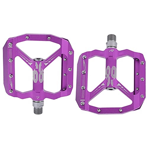 Mountain Bike Pedal : SPYMINNPOO 2pcs Bike Pedals, Sealed DU Bearing Mountain Bike Pedals with Anti-Skid Nails Lightweight Bicycle Platform Pedals for Most Bikes (Purple)