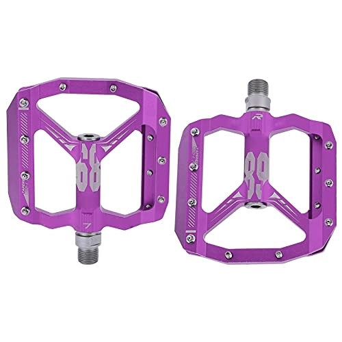Mountain Bike Pedal : SPYMINNPOO 2pcs Bike Pedals, Sealed DU Bearing Mountain Bike Pedals with Anti-Skid Nails Lightweight Bicycle Platform Pedals for Most Bikes (Purple) Bicyclepedal Bicycles And Spare Parts