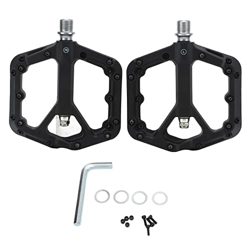 Mountain Bike Pedal : SPYMINNPOO Bicycle Pedals, 2pcs Bike Pedals Nylon Composite Skid Resistant Widening Black Waterproof Sealed Bearings Bicycle Pedals Replacement Sportinggoods Sportinggoods Bicycles And Spare Parts