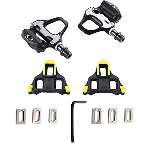 Mountain Bike Pedal : Sraeriot Bike Pedals Mountain Road Bicycle Flat Pedal Anti-Skid Self-Locking Cycle Pedal with Case Aluminum Alloy Black Bike Pedal