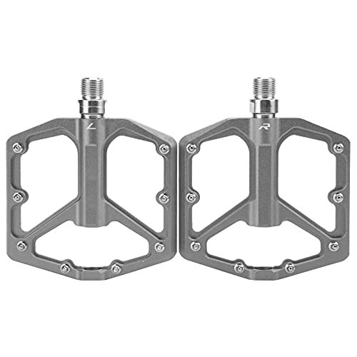 Mountain Bike Pedal : Sren Mountain Bike Pedals, Bicycle Platform Flat Pedals Practical Micro‑groove Design Hollow Design for Road Bikes for Outdoor for Mountain Bikes(Titanium)