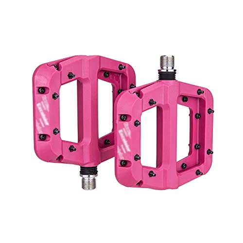 Mountain Bike Pedal : Standard 9 / 16 Inch Threaded Mountain Bike Pedals, 1 Pair With Cleats, Bicycle Pedals, New Nylon Fabric, Suitable for Mountain Bikes / road Bikes Pink-M