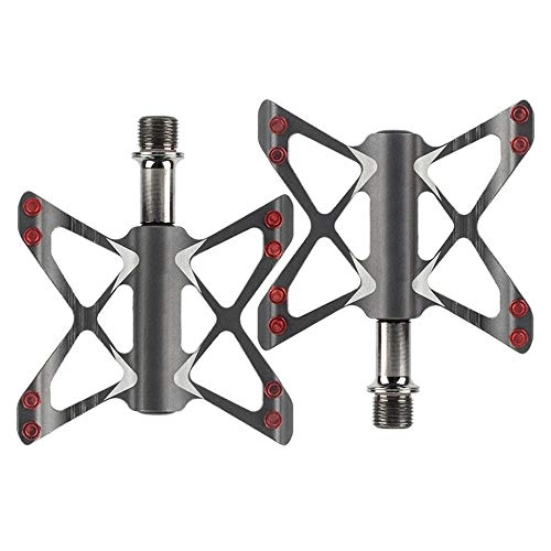 Mountain Bike Pedal : STRTT Bike Pedals 9 / 16 Universal Lightweight Aluminum Alloy Platform Pedal Mtb Mountain Road Bicycle Flat Pedal with 16 Anti-skid Pins -for Travel Cycle-cross Bikes