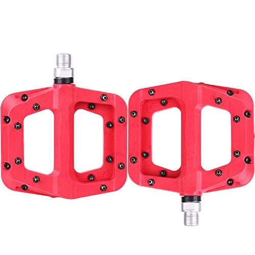 Mountain Bike Pedal : Sunbobo Bicycle Pedal 3 Palin Bearing Mountain Bike Pedal Road Bike Bicycle Accessories And Equipment Bicycles Pure Metal Texture (Color : Red)