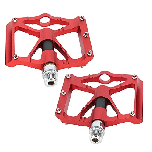 Mountain Bike Pedal : Surebuy Mountain Bike Pedals, Easy To Install Aluminum Alloy Bike Pedals for Mountain Bike(red)