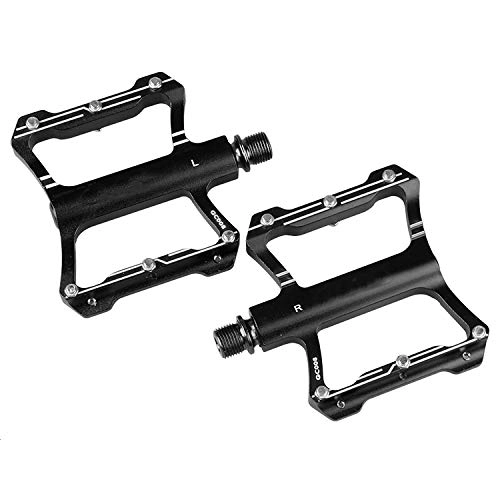 Mountain Bike Pedal : Sxmy Bicycle accessories pedal aluminum alloy flat ultra-light wide road mountain bike pedal bearing, Black