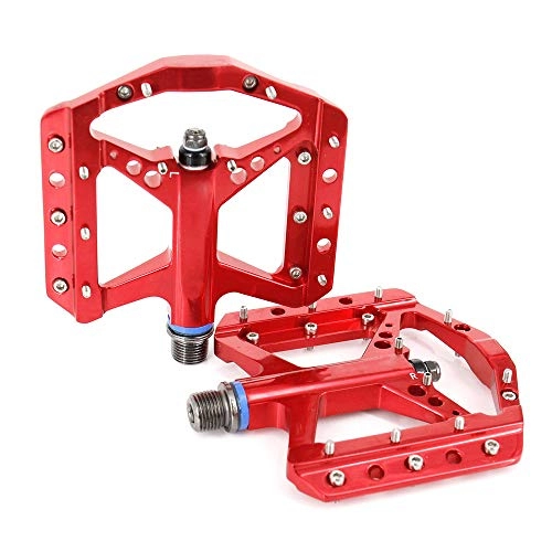 Mountain Bike Pedal : Sxmy Bicycle pedals, downhill bikes, high polished aluminum alloy, mountain road bike pedals, Red