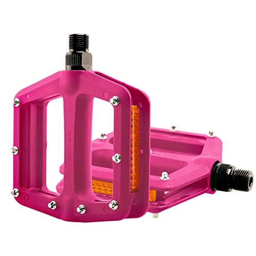 Mountain Bike Pedal : SYH Bicycle Pedals Pedals, Pedal Angle Flat Nylon Fiber, Non-Slip Design, High-Speed Road Bike / Mountain, Pink