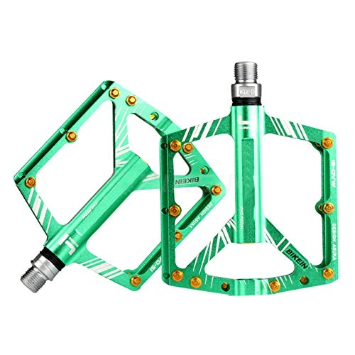Mountain Bike Pedal : SYLTL Mountain Bike Pedals Aluminum Alloy Universal Bearing Road Bike Hybrid Pedals Ultralight Bicycle Pedal 1 Pair, green