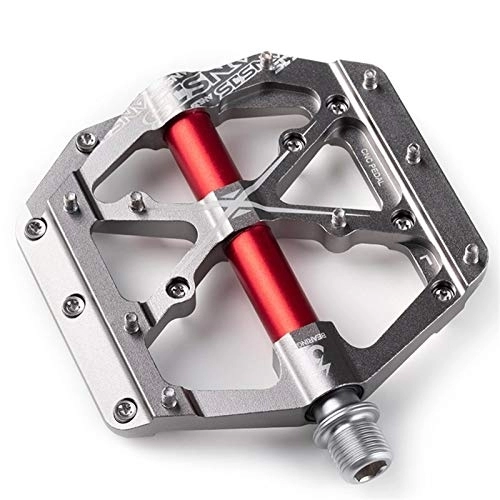 Mountain Bike Pedal : SZTUCCE Pedal Mountain Bike Pedals Non-Slip Bike Pedals Platform Bicycle Flat Alloy Pedals Needle Roller Bearing (Color : Titanium)