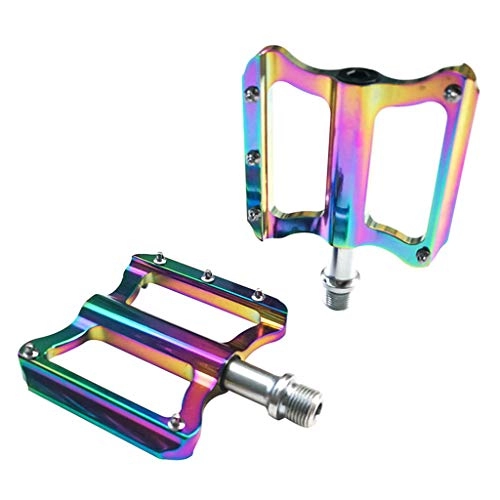 Mountain Bike Pedal : T TOOYFUL Mountain Bike Pedals, Sealed Bearing Cycling Non-Slip Bicycle Pedals, Ultralight Aluminum Alloy 9 / 16 Road BMX Pedals Flat Platform Pedal - Multicolor