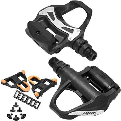 Mountain Bike Pedal : TacoBey Road Bike Pedals Cleats Set for Shimnao SPD Sl Clipless Pedals, Lightweight Self-Locking Cycling Pedals for Shimnao 105 SM-SH System Shoes Fitness Peloton Spin Bike (R550)