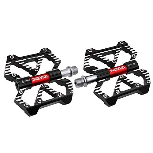 Mountain Bike Pedal : TANCEQI Bicycle Cycling Pedals 9 / 16 Inch Spindle Universal Non-Slip Aluminum Antiskid Durable Mountain Bike Pedals Road Bike Hybrid Pedals with Anti-Slip Pins Surface, Black