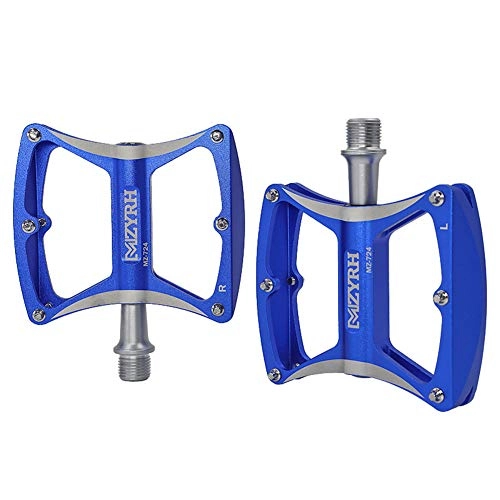 Mountain Bike Pedal : TANCEQI Bicycle Pedals Aluminum Alloy Bicycle Pedals with 12 Anti-Skid Pins 9 / 16 Inch Boron Steel Spindle Light Weight CNC Bearing Platform for Travel Mountain Road Bicycle Bike, Blue