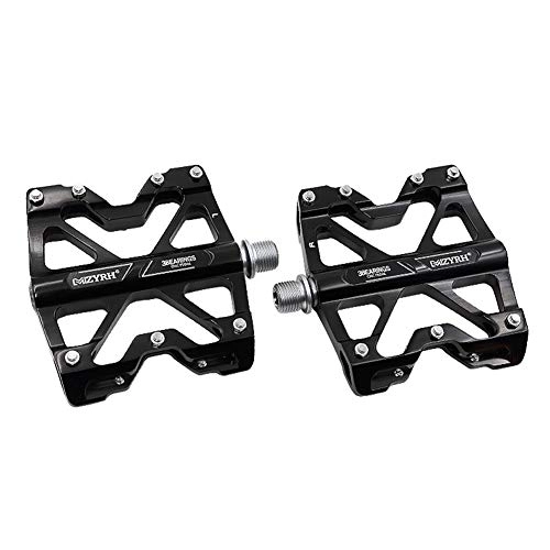 Mountain Bike Pedal : TANCEQI Bike Pedal CNC Machined Aluminum Alloy Anti-Skid 3 Bearings Mountain Platform Bicycle Pedals Flat Alloy Pedals 9 / 16" Pedals Non-Slip Alloy Flat Pedals, Black