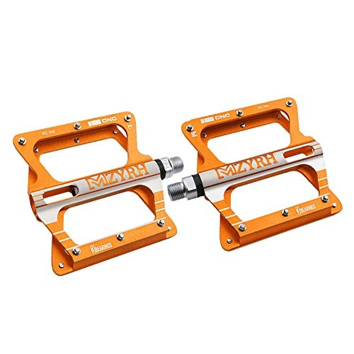 Mountain Bike Pedal : TANCEQI Bike Pedals 9 / 16 for MTB Mountain Road Bicycle Flat Pedal Non-Slip Lightweight Aluminum Alloy Off Road Bicycle Cycling Platform Cycle Pedal, Gold