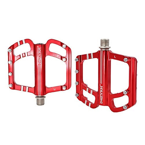 Mountain Bike Pedal : TANCEQI Mountain Bike Pedals Road CNC Machined Aluminum Alloy 3 Bearing MTB Non-Slip 9 / 16 Inch Bicycle Platform Flat Pedals for Road Mountain BMX MTB Bike, Red