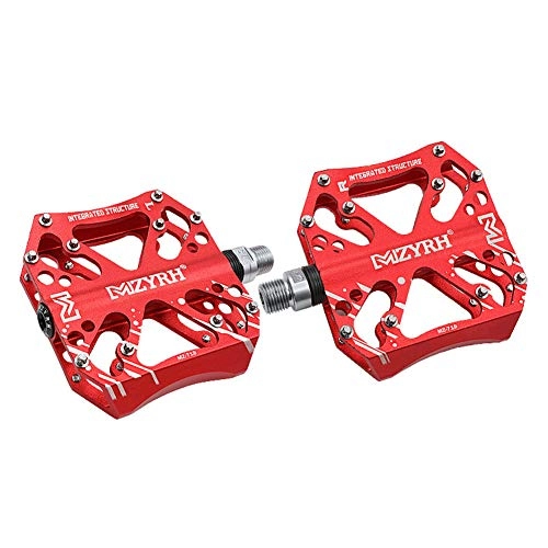 Mountain Bike Pedal : TANCEQI MTB Bike Pedals 3 Sealed Bearing Cycling Bicycle Pedals with 20 Anti-Skid Pins 9 / 16 Inch Boron Steel Spindle for Mountain Bike Road Vehicles, 1 Pair, Red