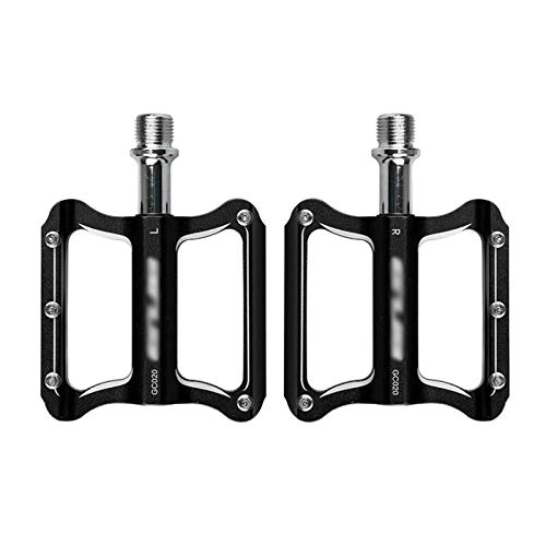 Mountain Bike Pedal : TGhosts Bicycle Pedal, Bicycle Aluminum Alloy Pedal Folding Bike Mountain Bicycle Ultralight Pedal Bike Multi-color Pedal Accessories (Color : Black)