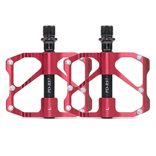 Mountain Bike Pedal : TITST Road Bike Pedals Cycles Non-Slip Durable Ultralight Aluminum Alloy Bicycle Flat Bearing Pedals For Cycling Mountain Bicycle red