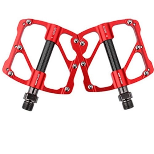 Mountain Bike Pedal : TIYGHI Bike Pedals Bicycle Pedals Aluminum Alloy Flat Pedals Non-Slip Cycling Pedals Lightweight Bicycle Platform Waterproof Replacement Pedal for Mountain BMX MTB Bike 9 / 16 inc (red)