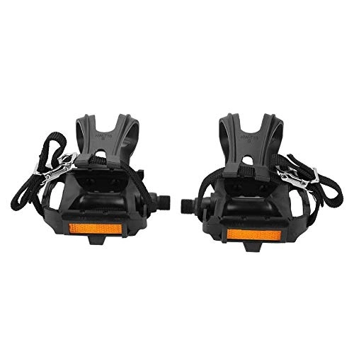 Mountain Bike Pedal : TKSE 1 Pair Nylon Cycling Pedals Toe Clips Straps for Fixie Mountain Bikes Accessories