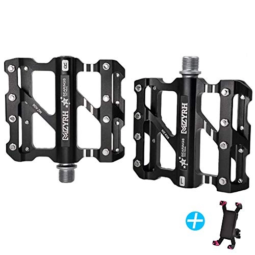 Mountain Bike Pedal : TO.1 Bicycle Bike Cycling Pedal Aluminium Alloy Antiskid Anti-slip Ultralight Security Mountain Bike Pedals For Universal Pedal (incidental Mobile Phone Rack)