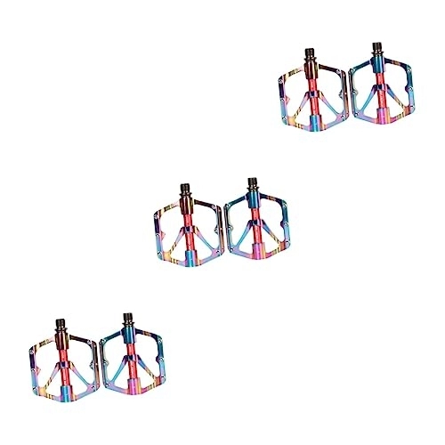 Mountain Bike Pedal : Toddmomy 3 Pairs bicycle Bike Pedals replacement platform pedals exercise pedals Cycling Alloy Treadle non- skid bike pedals bike Wide Platform Pedal aluminum alloy m650 Metal mountain bike